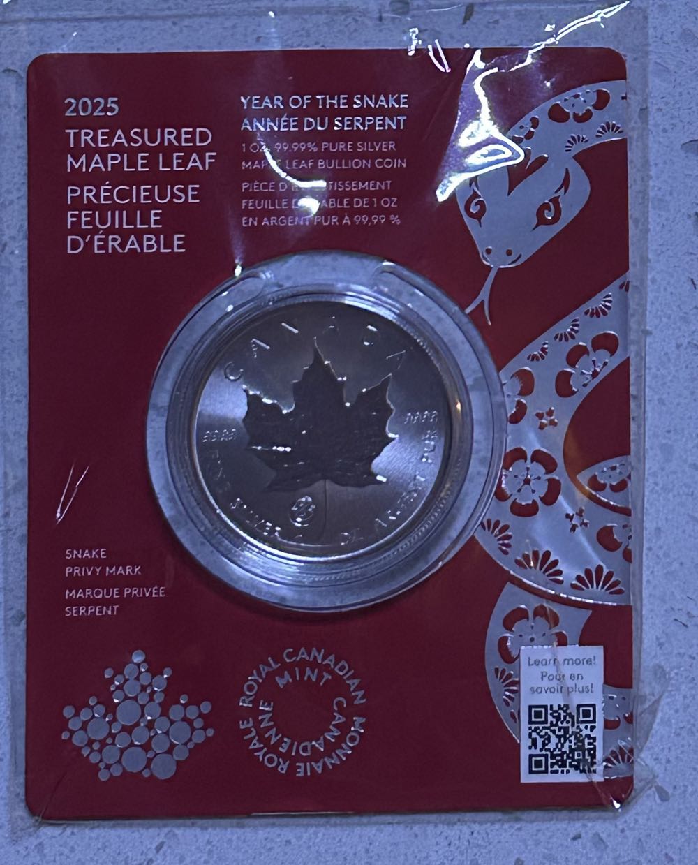 2025 Canadian Maple - Snake Privy  coin collectible - Main Image 3