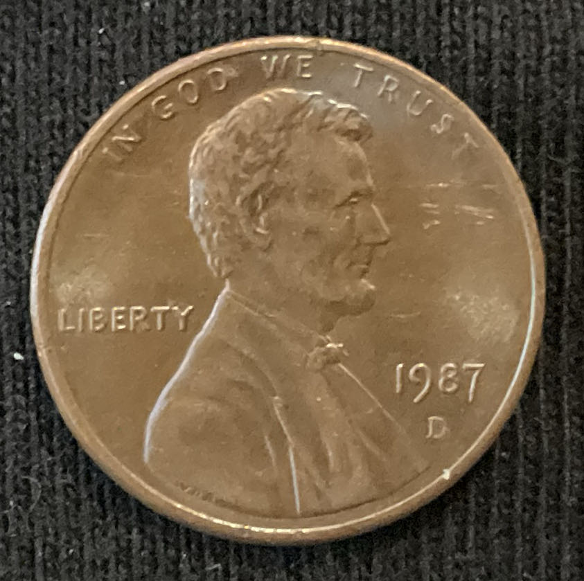 Penny 1987 Lincoln D  coin collectible - Main Image 1