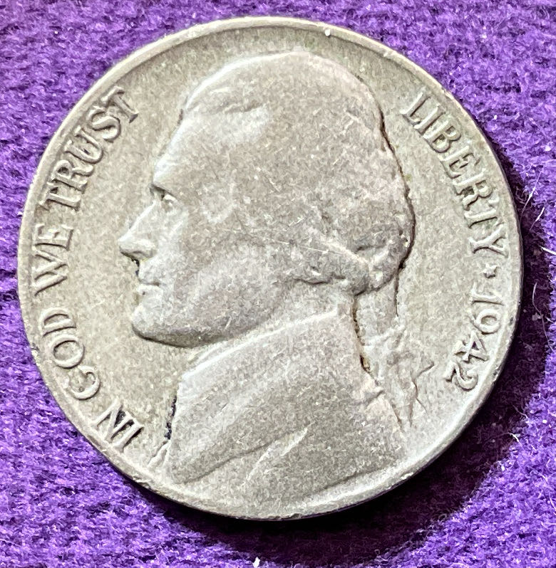 Nickel Jefferson 1942 P 1  coin collectible - Main Image 3