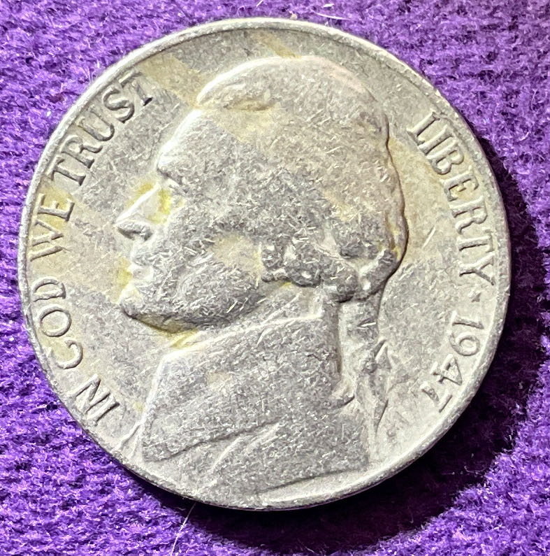 Nickel Jefferson 1947 S 1  coin collectible - Main Image 3