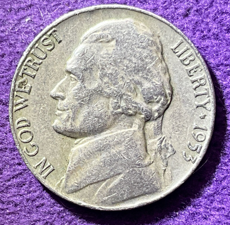 Nickel Jefferson 1953  1  coin collectible - Main Image 3