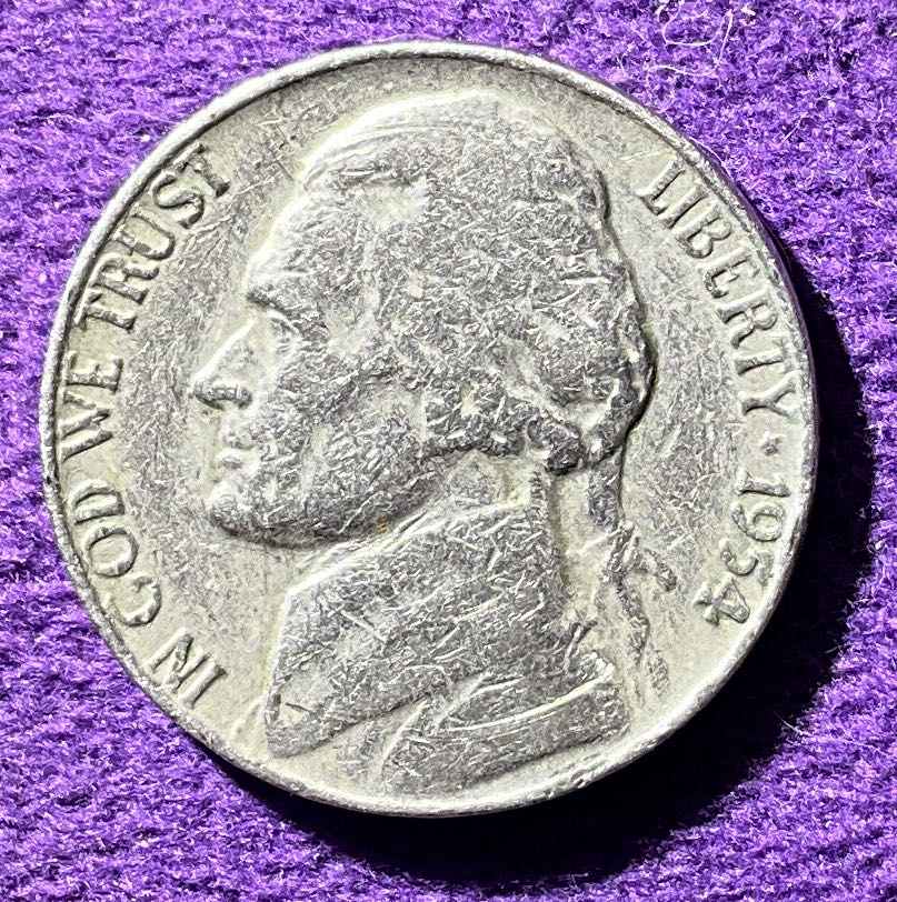 Nickel Jefferson 1954  1  coin collectible - Main Image 3