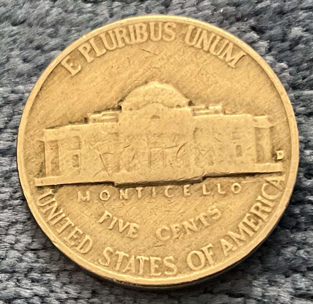 Nickel Jefferson 1954 D 2  coin collectible - Main Image 2