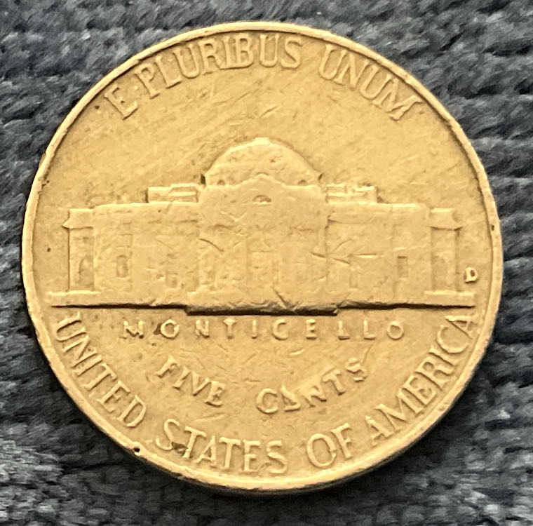 Nickel Jefferson 1955 D 1  coin collectible - Main Image 2