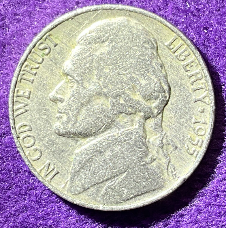 Nickel Jefferson 1955 D 2  coin collectible - Main Image 3