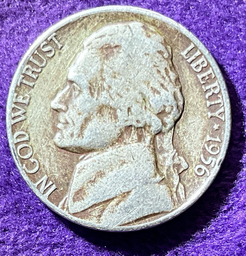 Nickel Jefferson 1956 D 1  coin collectible - Main Image 3