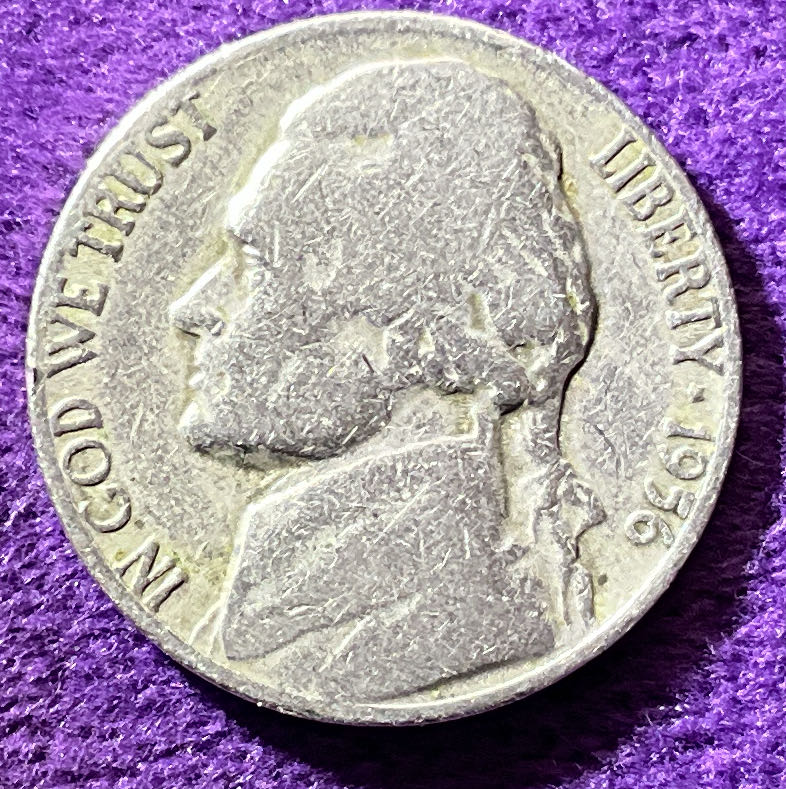Nickel Jefferson 1956 D 2  coin collectible - Main Image 3