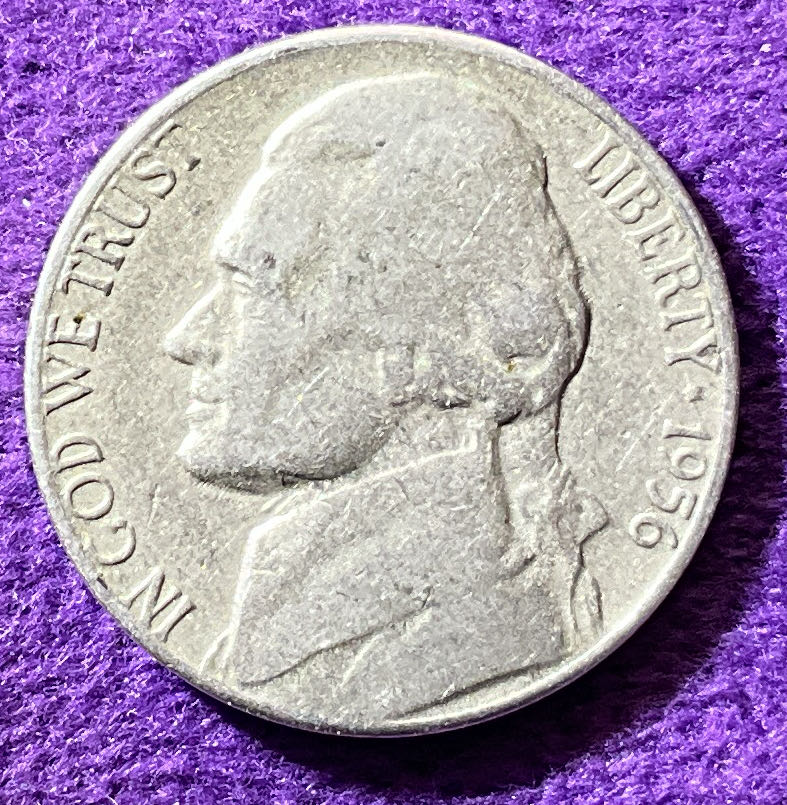 Nickel Jefferson 1956 D 3  coin collectible - Main Image 3