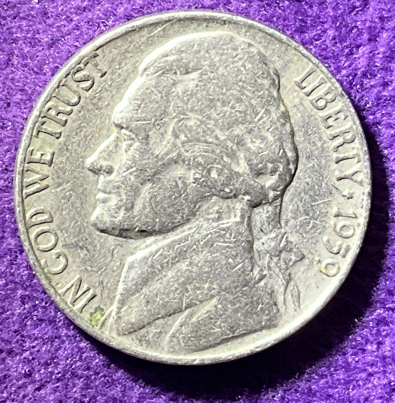Nickel Jefferson 1959 D 1  coin collectible - Main Image 3