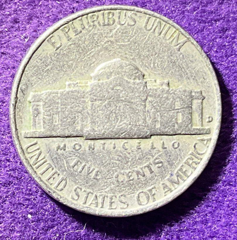 Nickel Jefferson 1959 D 3  coin collectible - Main Image 4