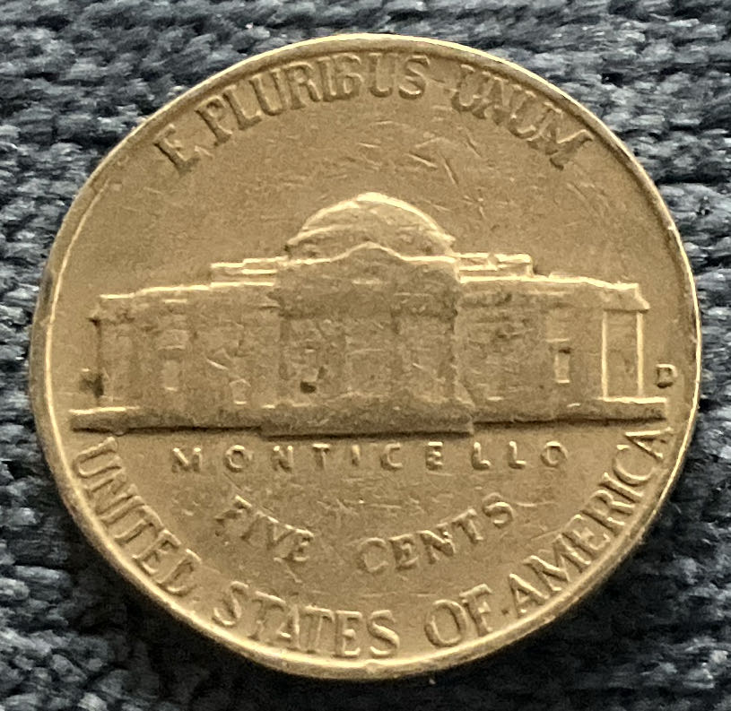 Nickel Jefferson 1959 D 4  coin collectible - Main Image 2