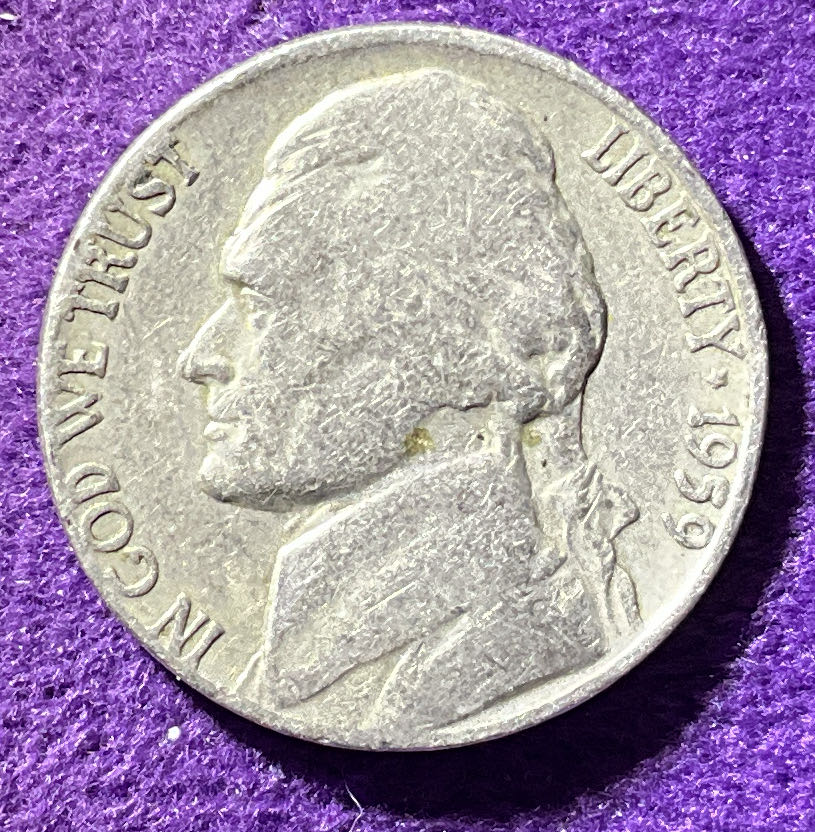 Nickel Jefferson 1959 D 4  coin collectible - Main Image 3