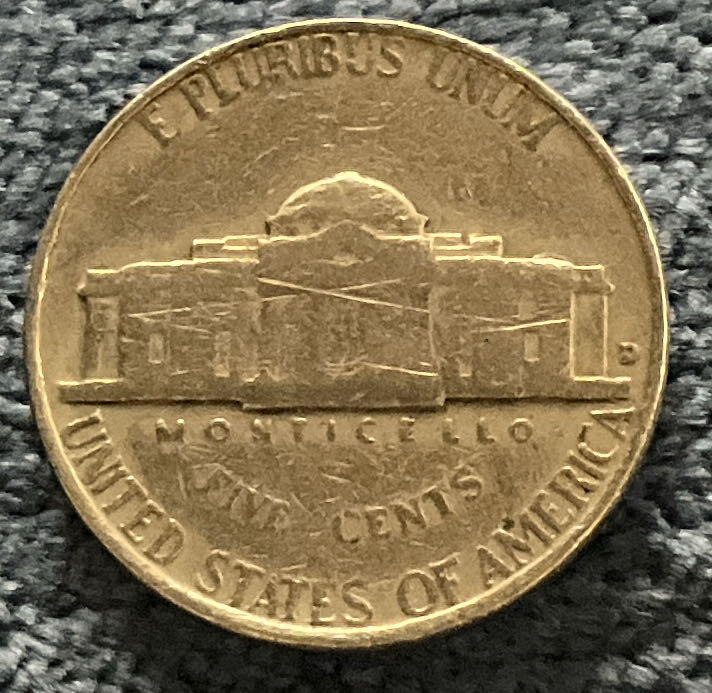 Nickel Jefferson 1959 D 5  coin collectible - Main Image 2