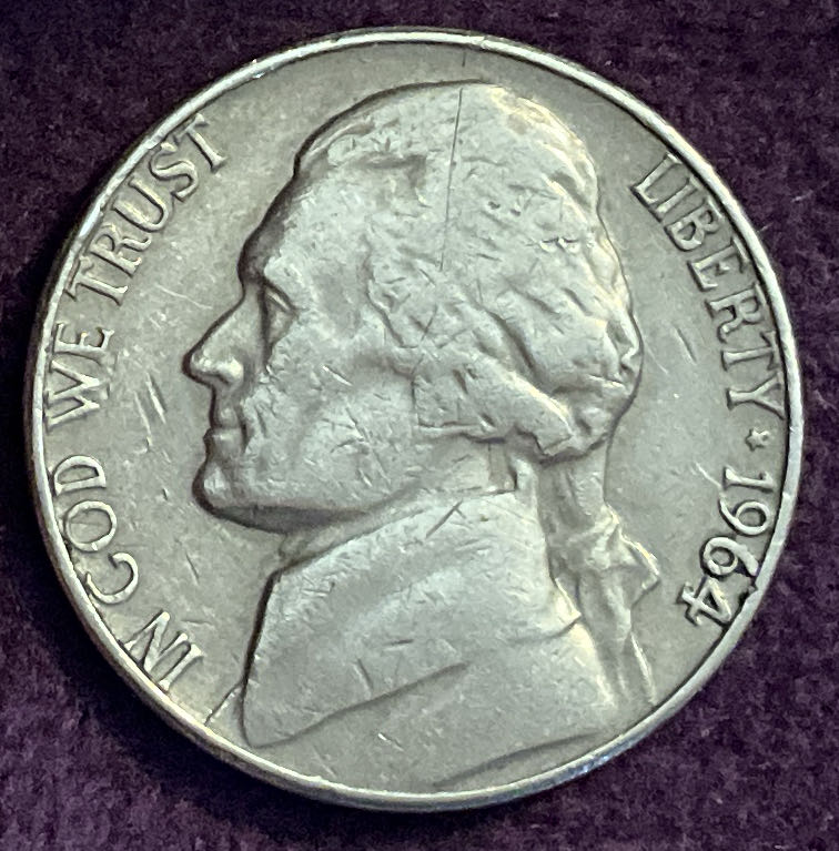 Nickel Jefferson 1964 20  coin collectible - Main Image 3