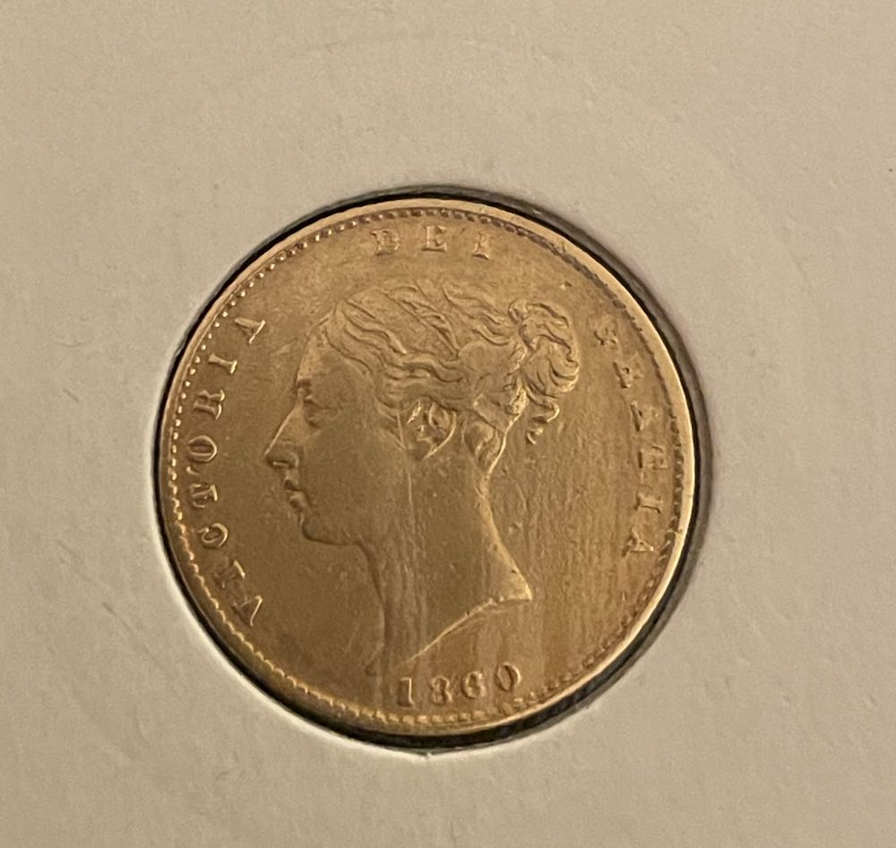 1860 Queen Victoria Gold Half Sovereign  coin collectible - Main Image 2