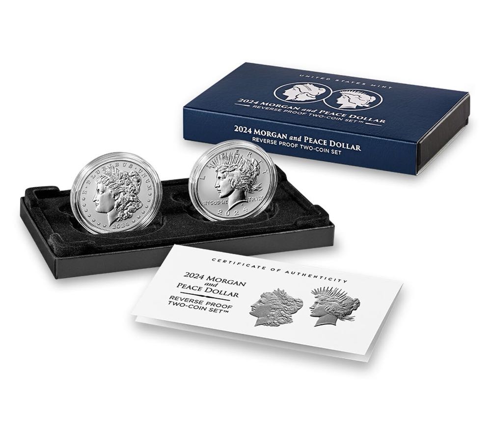 US Mint Proof - 2024 Morgan and Peace Dollar Two-Coin Reverse Proof Set  coin collectible - Main Image 4