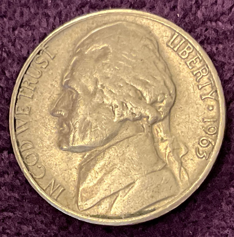 Nickel Jefferson 1963 D 11  coin collectible - Main Image 3