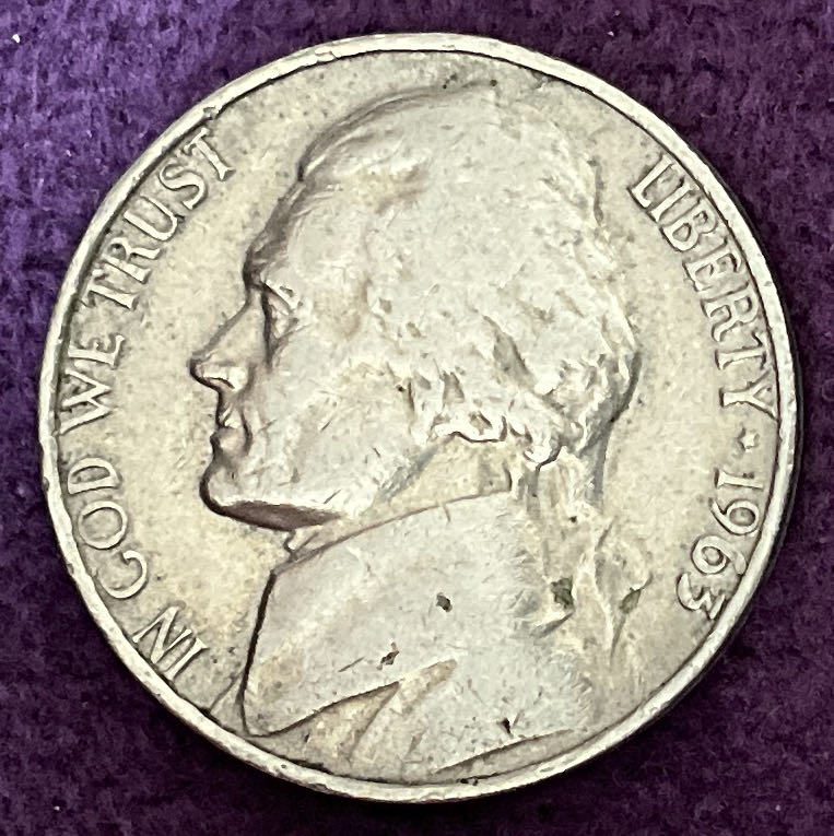 Nickel Jefferson 1963 2  coin collectible - Main Image 3