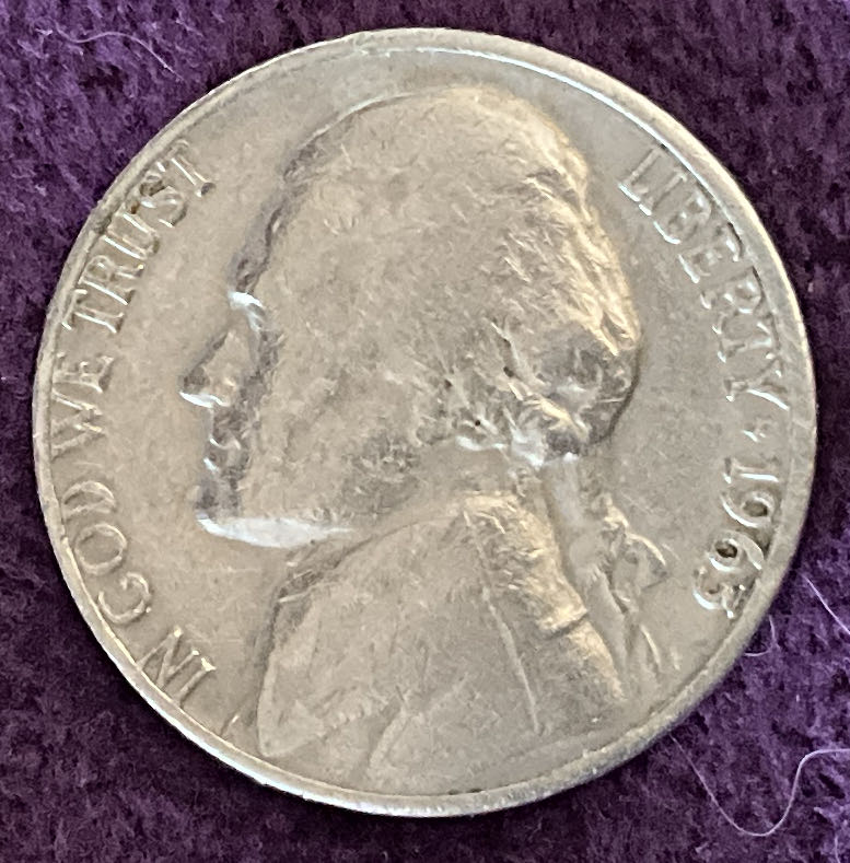 Nickel Jefferson 1963 D 5  coin collectible - Main Image 3