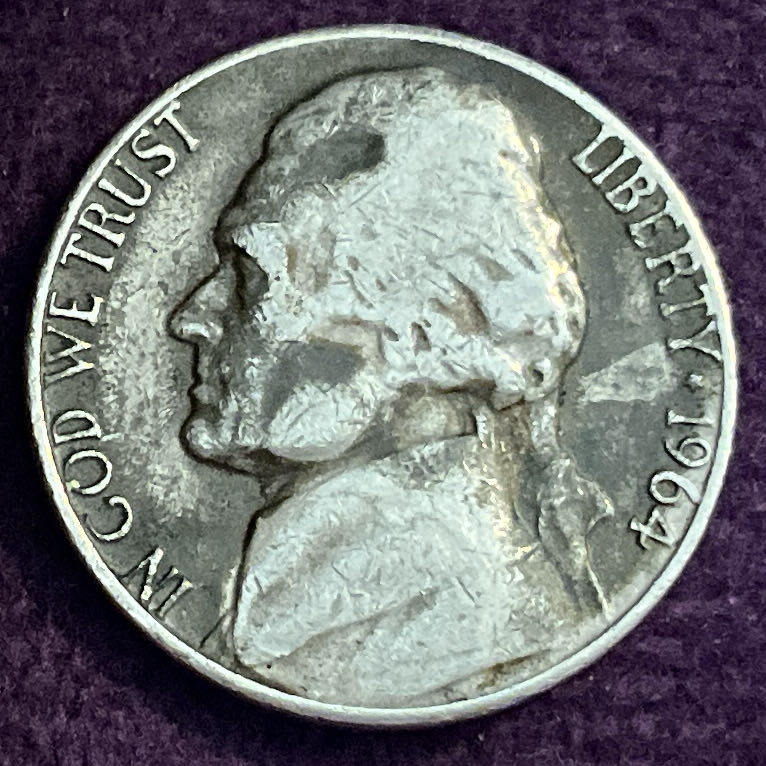 Nickel Jefferson D 1964 1  coin collectible - Main Image 3