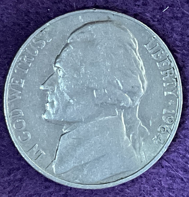 Nickel Jefferson D 1964 3  coin collectible - Main Image 3