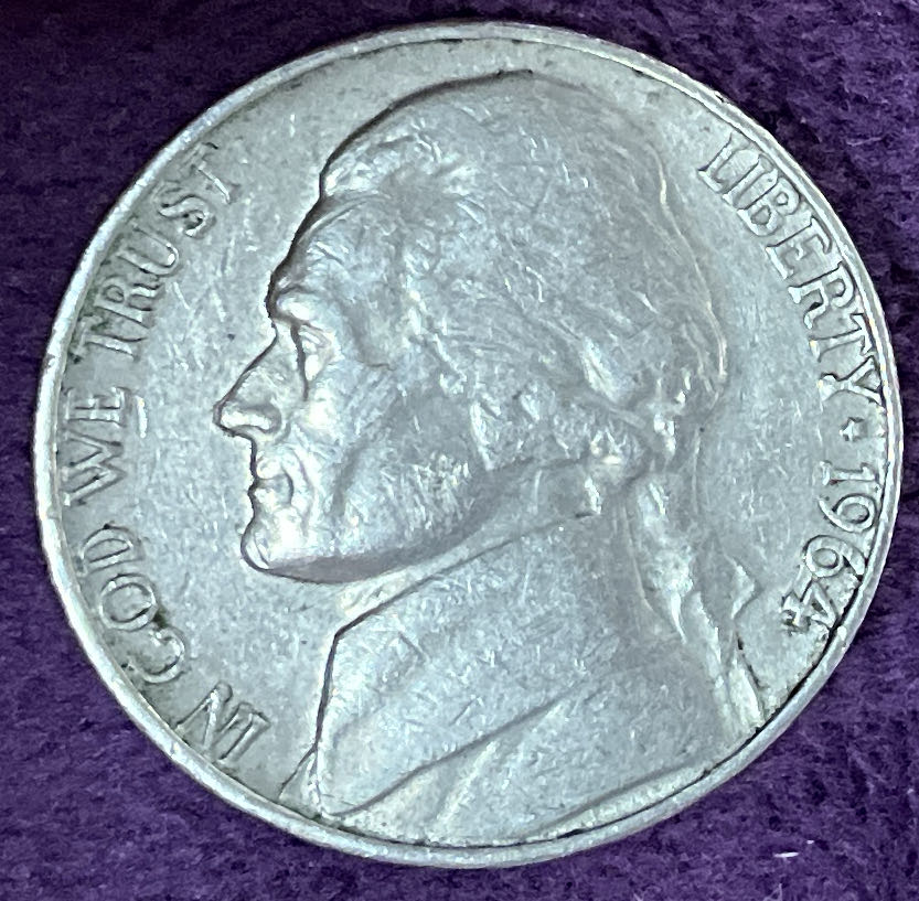 Nickel Jefferson D 1964 4  coin collectible - Main Image 3
