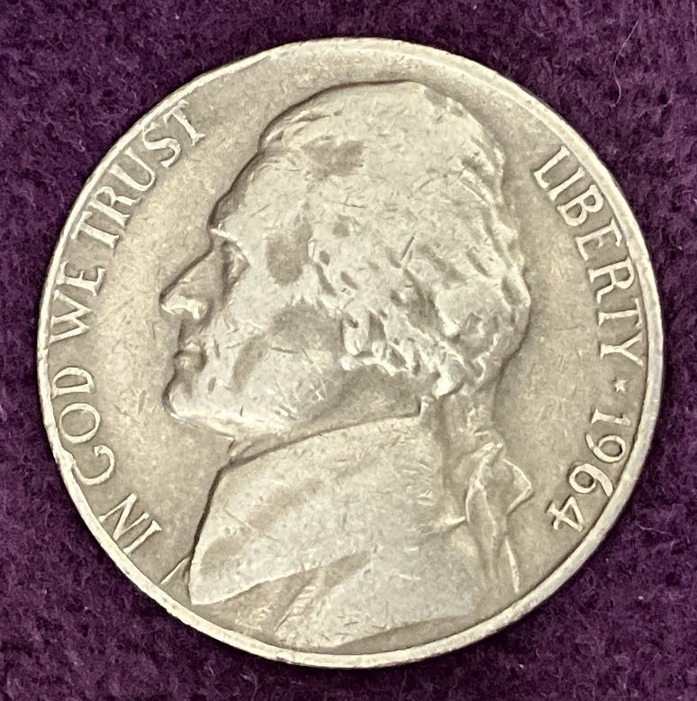 Nickel Jefferson 1964 3  coin collectible - Main Image 3