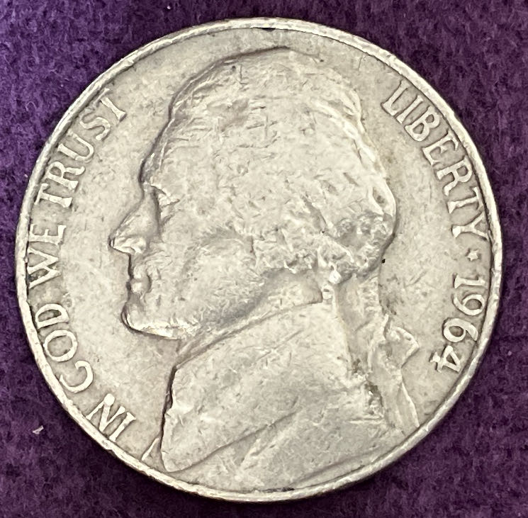 Nickel Jefferson 1964 4  coin collectible - Main Image 3