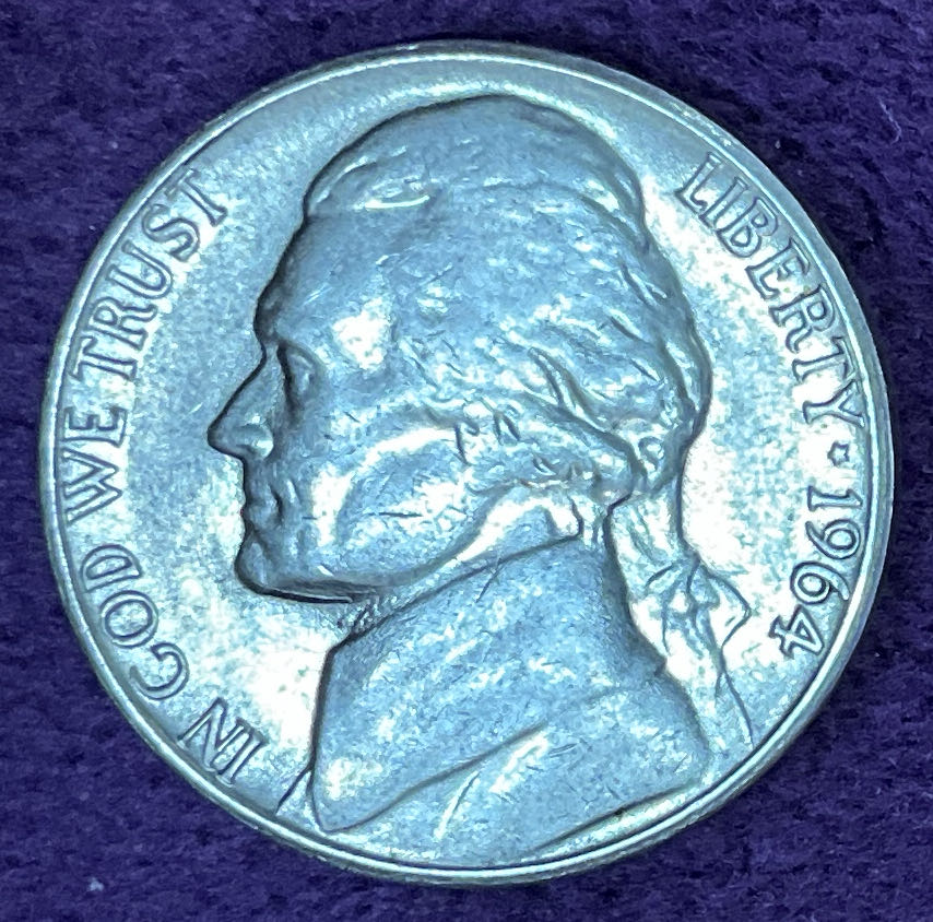 Nickel Jefferson D 1964 5  coin collectible - Main Image 3