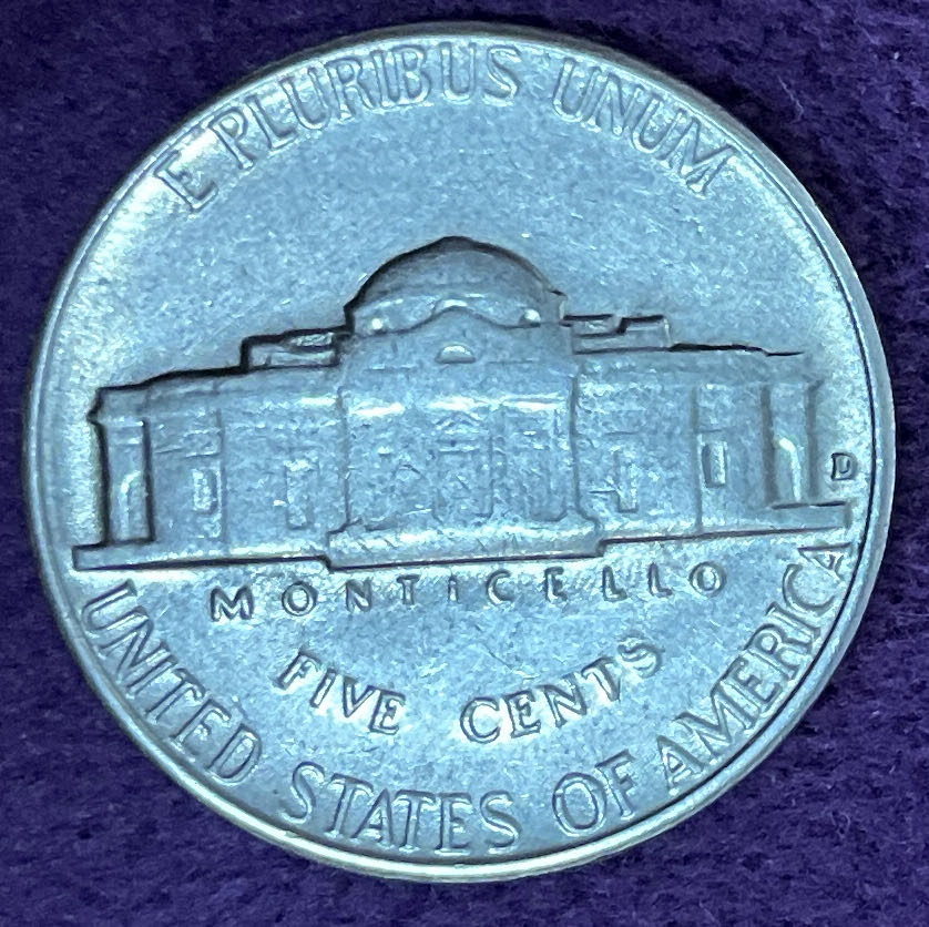 Nickel Jefferson D 1964 5  coin collectible - Main Image 4