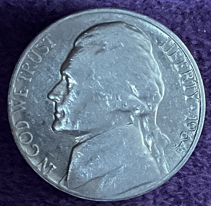 Nickel Jefferson D 1964 6  coin collectible - Main Image 3