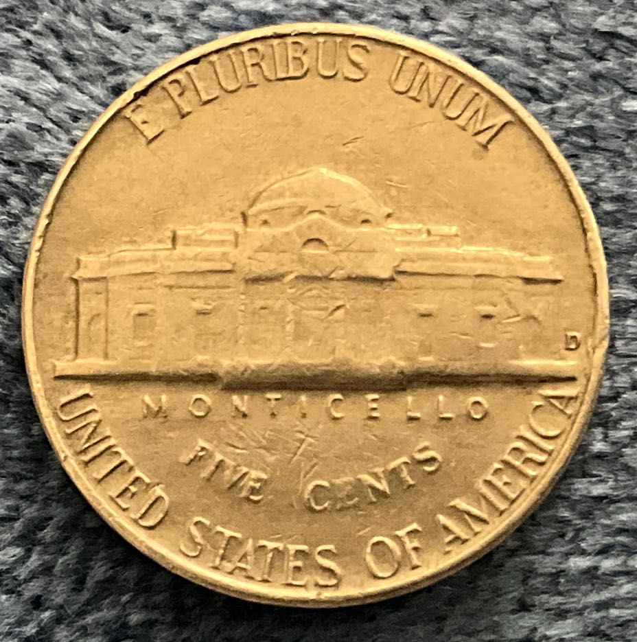 Nickel Jefferson D 1964 7  coin collectible - Main Image 2