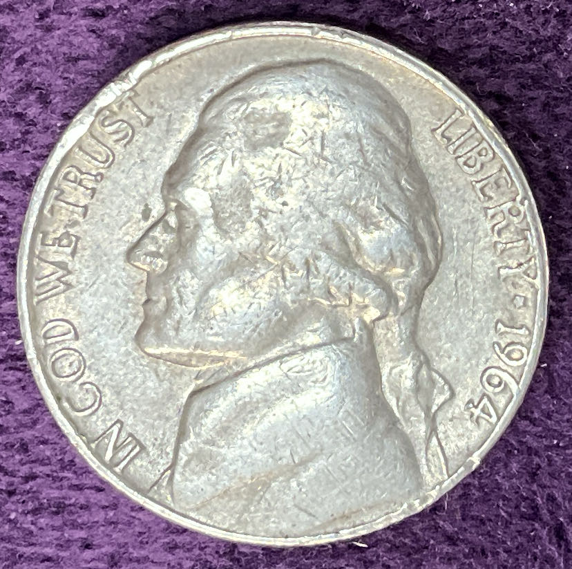 Nickel Jefferson D 1964 8  coin collectible - Main Image 3