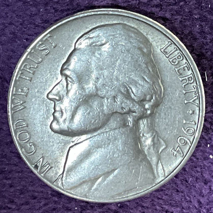 Nickel Jefferson D 1964 9  coin collectible - Main Image 3