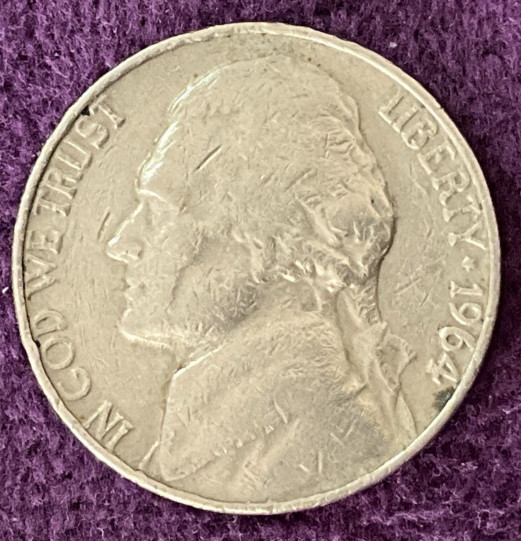 Nickel Jefferson 1964 6  coin collectible - Main Image 3