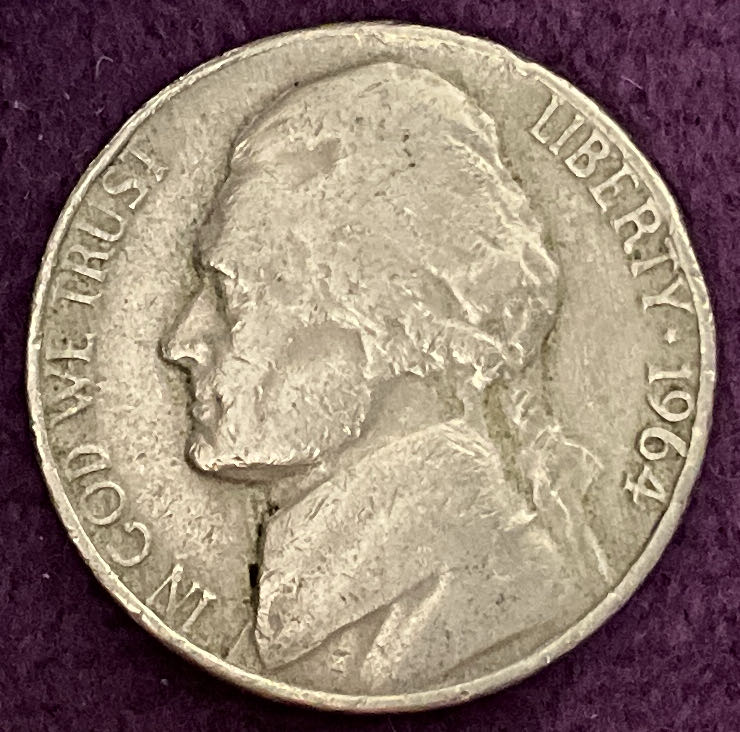 Nickel Jefferson 1964 7  coin collectible - Main Image 3