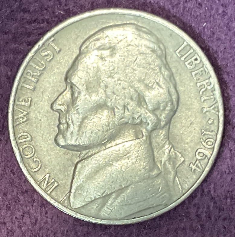 Nickel Jefferson D 1964 13  coin collectible - Main Image 3