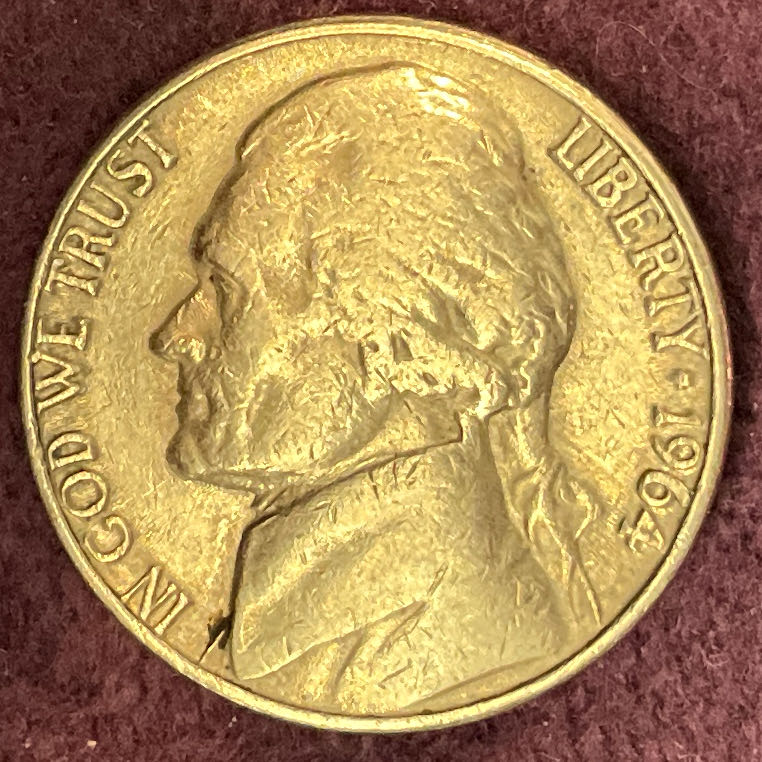 Nickel Jefferson D 1964 14  coin collectible - Main Image 3