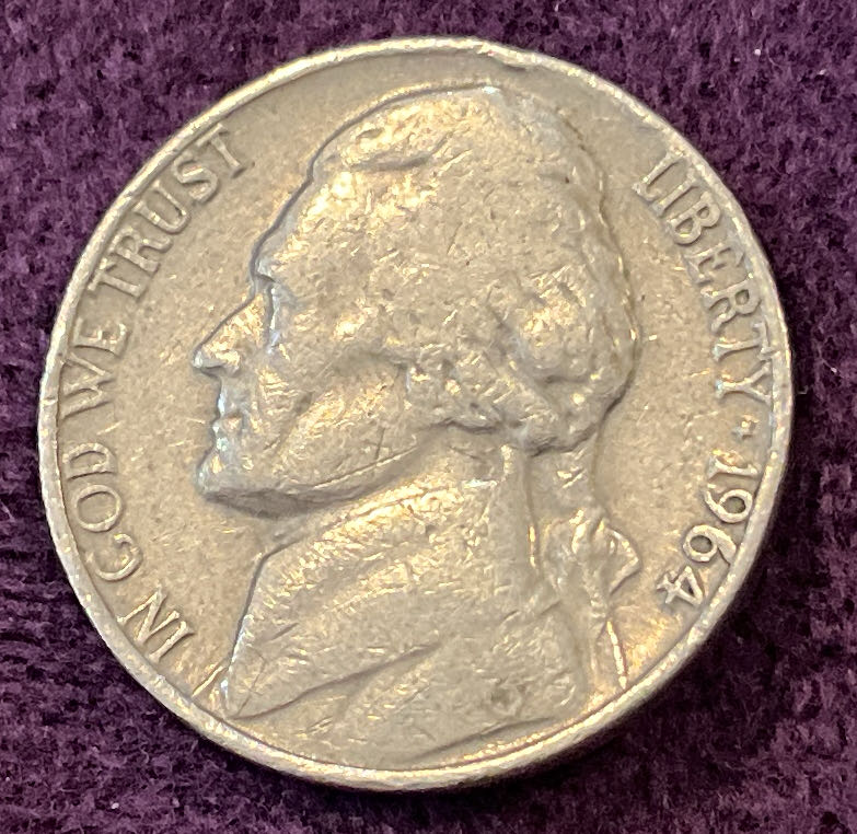 Nickel Jefferson 1964 10  coin collectible - Main Image 3