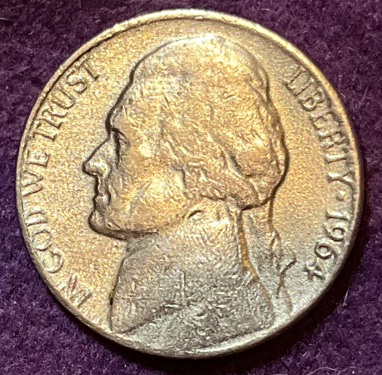 Nickel Jefferson D 1964 16  coin collectible - Main Image 3