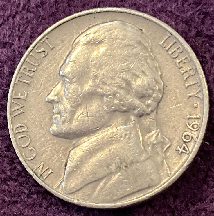 Nickel Jefferson 1964 11  coin collectible - Main Image 3