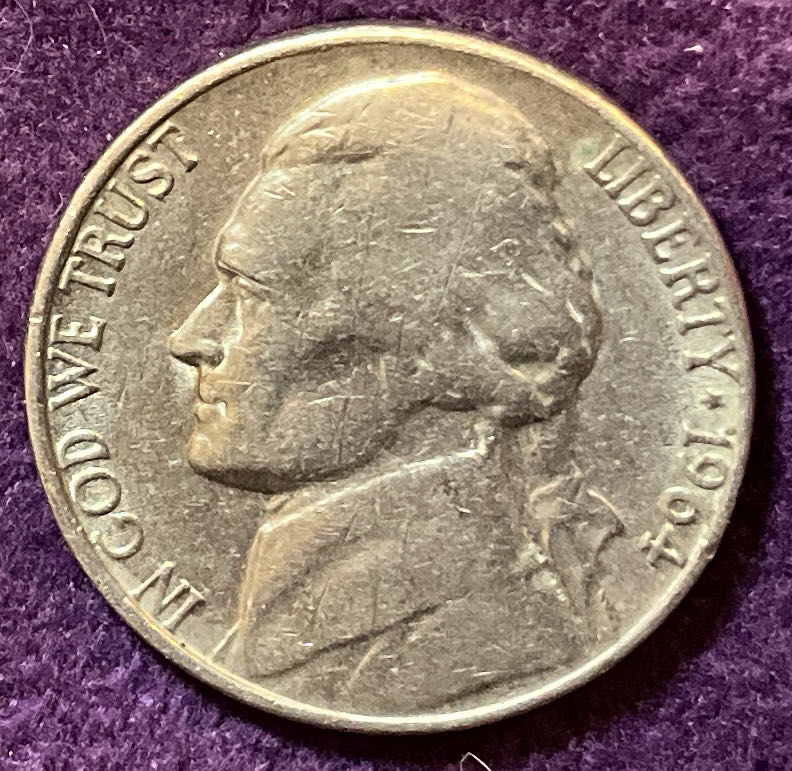 Nickel Jefferson D 1964 18  coin collectible - Main Image 3