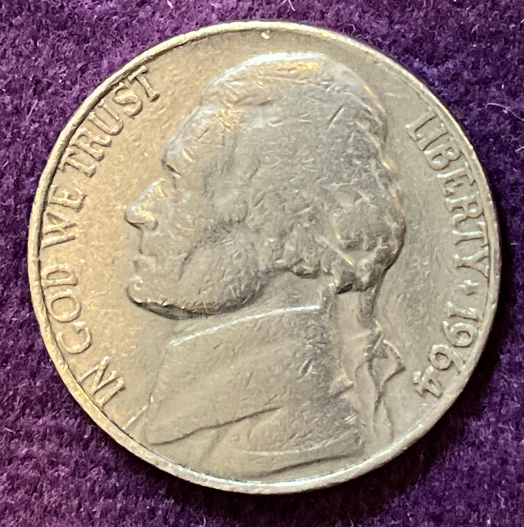 Nickel Jefferson D 1964 21  coin collectible - Main Image 3