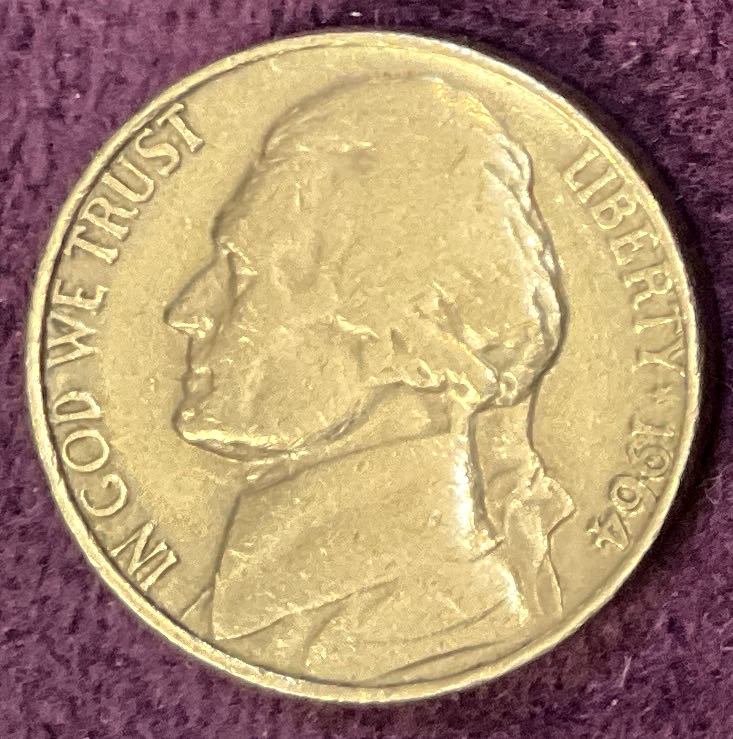 Nickel Jefferson D 1964 20  coin collectible - Main Image 3