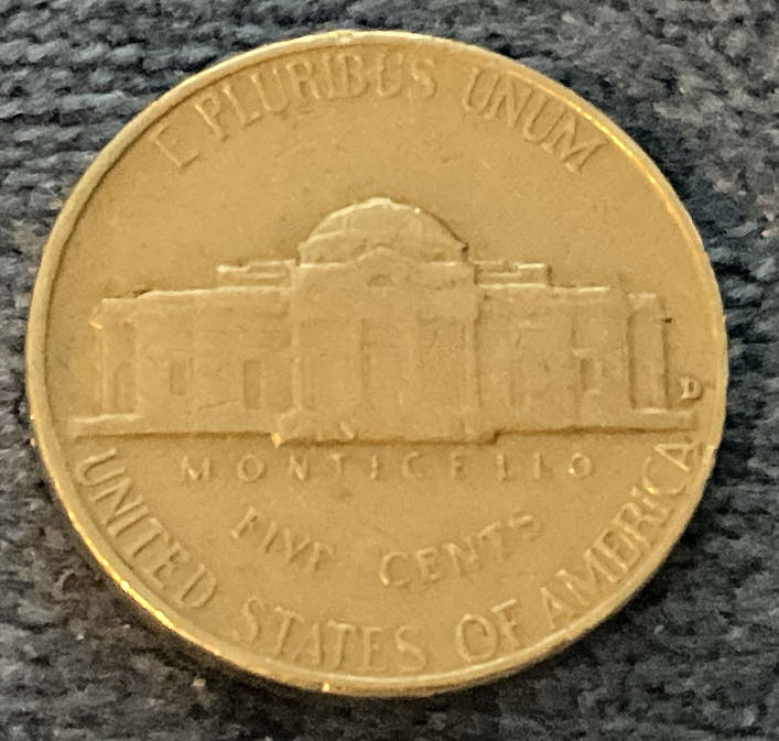 Nickel Jefferson D 1964 23  coin collectible - Main Image 2