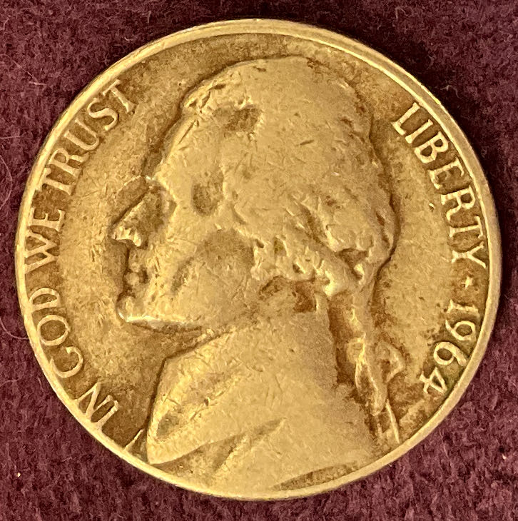 Nickel Jefferson D 1964 23  coin collectible - Main Image 3