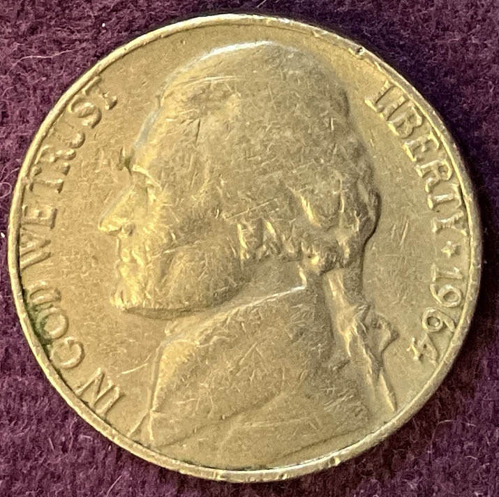 Nickel Jefferson D 1964 24  coin collectible - Main Image 3