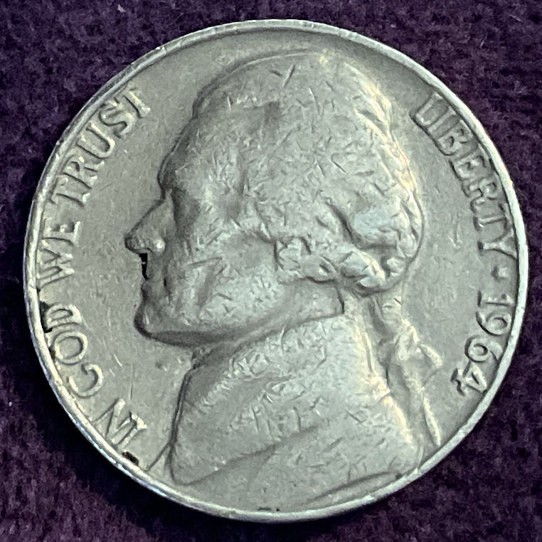 Nickel Jefferson 1964 15  coin collectible - Main Image 3