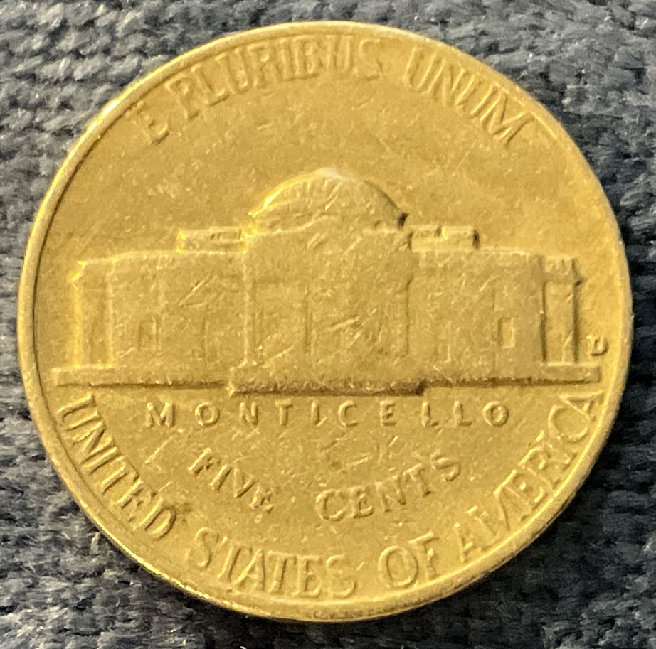 Nickel Jefferson D 1964 25  coin collectible - Main Image 2