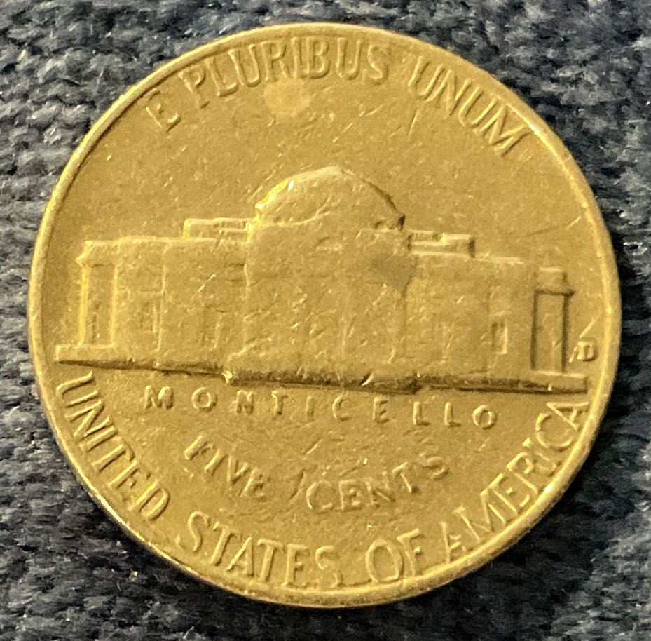 Nickel Jefferson D 1964 27  coin collectible - Main Image 2